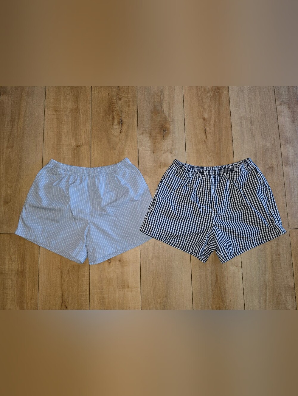Abercrombie Pull-On Shorts Bundle Ofb2 Pairs - Striped And Gingham